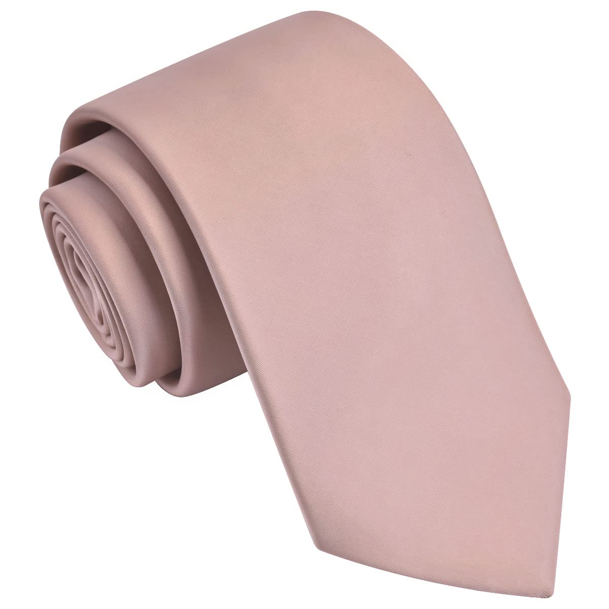 Branduce Dusty Rose Tie Classic Wedding Necktie Solid Silk Light Blush Pink Ties for Business Bridegroom (TA05-21)