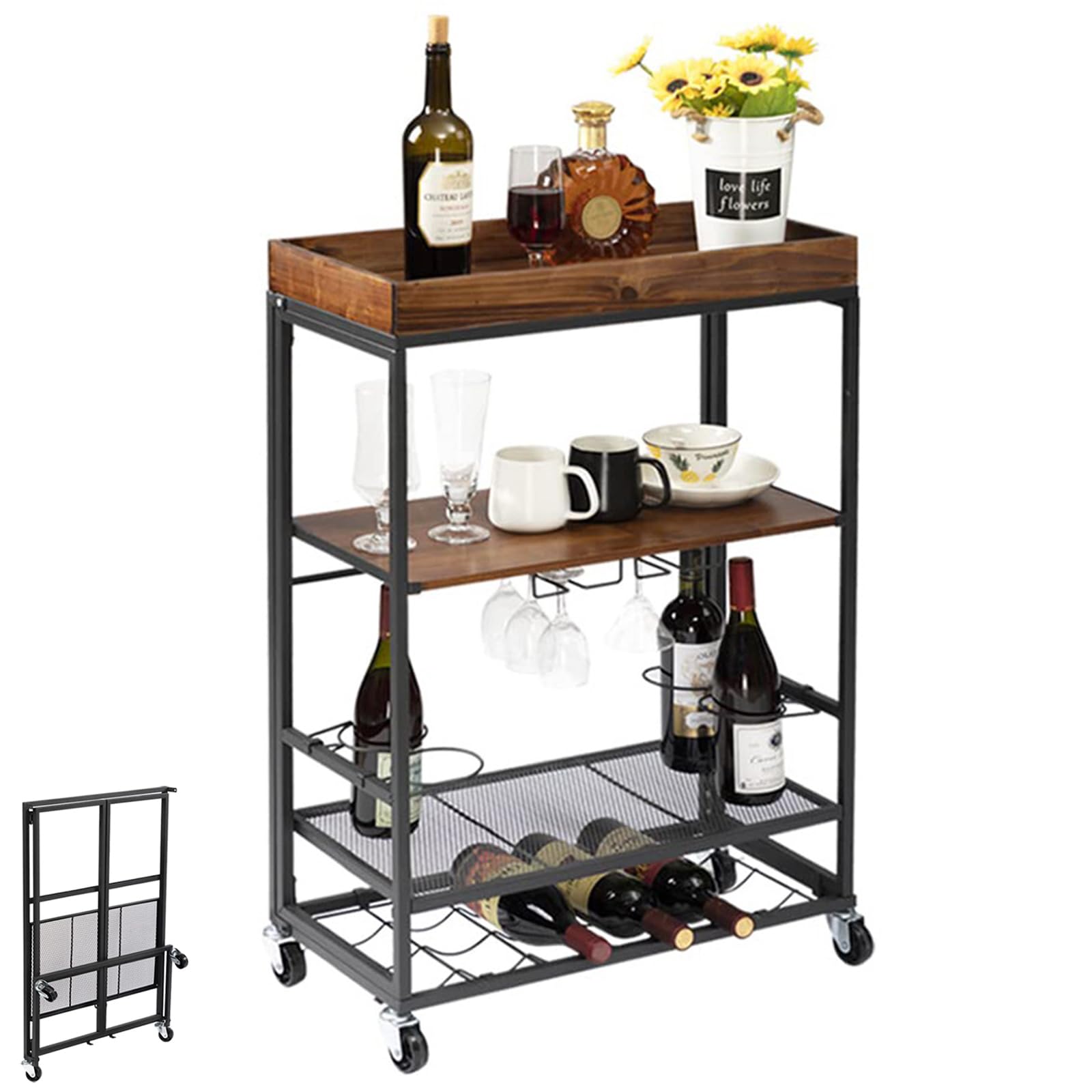 Étagère de rangement de salon idéale pour vos soirées apéritif et votre coin café