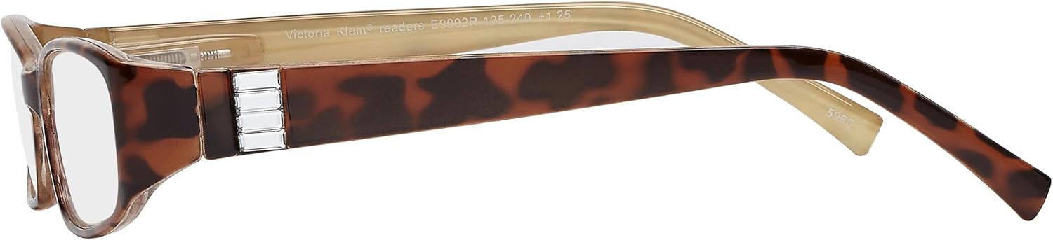 SAV Eyewear (Select-A-Vision) Victoria Klein Crystals Fashion Rectangular Reading Glasses 9092R Demi, 2.75 - Image 3
