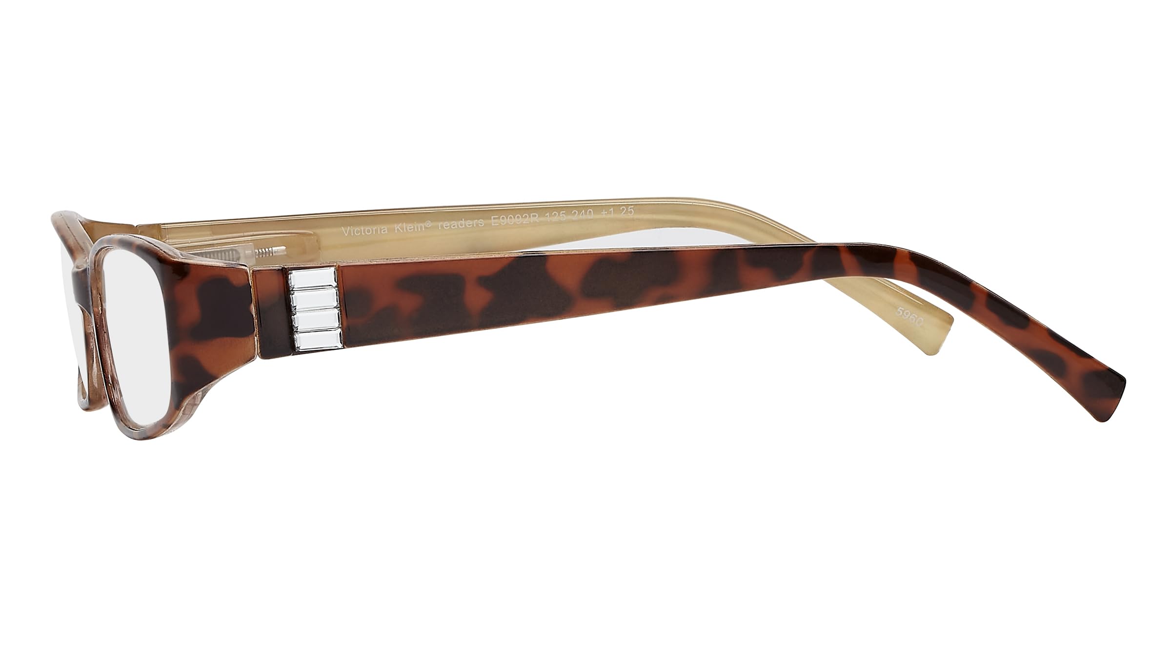 SAV Okulary (Select-A-Vision) Victoria Klein Kryształki Moda Prostokątne Okulary do czytania 9092R Demi, 3.00