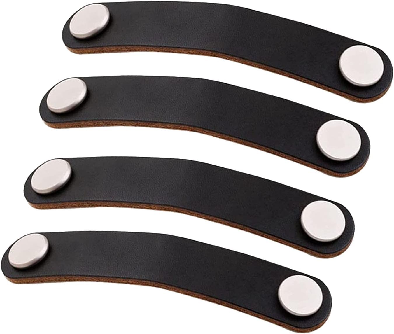 Kuayeocf 4Pcs Black Wardrobe Cabinet Door Handle Soft Pu Pulls Knobs For Drawer Furniture Hardware(,Hole Distance 96Mm)