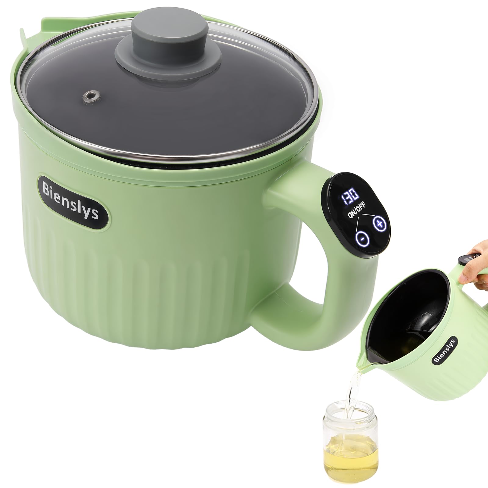 Bienslys 1.5L Digital Wax Melter Pot for DIY Crafts - Touchscreen Control, Non-Stick Surface, Adjustable Thermostat & Drip-Free Spout - Perfect for Candle Making, Soap Crafting, Wax Melting