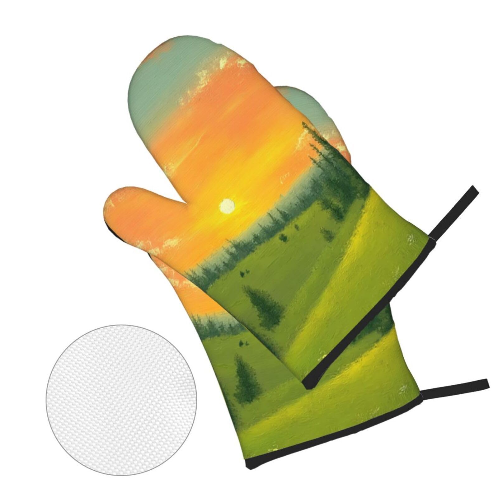 guanti barbecue Verde Scuro guanti forno,resistenti al calore, antiscivolo, spessa e sicura Cucina al barbecue