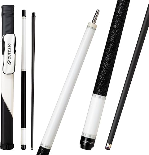 Miniatura 15 de Palo de taco de piscina de fibra de carbono 0.413 in/0.465 in/0.492 in, palo de piscina de baja desviación, palo de taco profesional con estuche