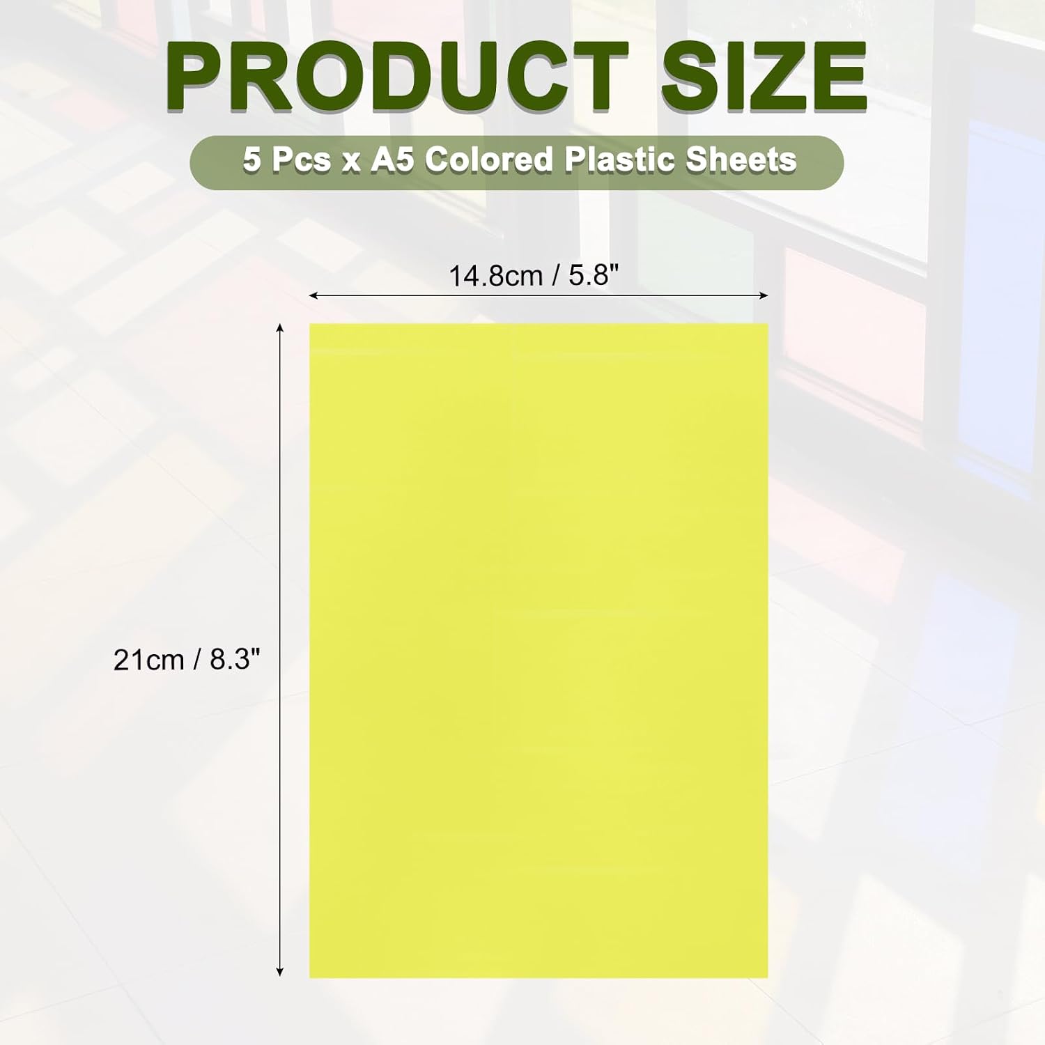MECCANIXITY 5 Pcs Colored Plastic Sheets Filter 8.3x5.8 Yellow image 2