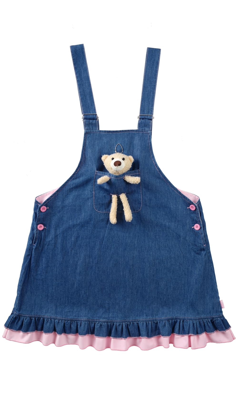 CutiePlusU Robe salopette d'été décontractée pour femme | Ours en peluche à bretelles réglables 100 % coton