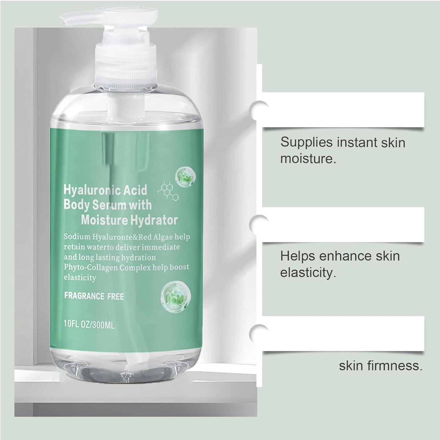 Body Hydrator Hyaluronic Acid Body Serum, Hyaluronic Acid Serum For Bod𝐲, For Dry Skin, Fast-absorbing Bod𝐲 Care Deep Hydration, Non-greasy Formula, 10 Fl Oz (1PC) - Image 5