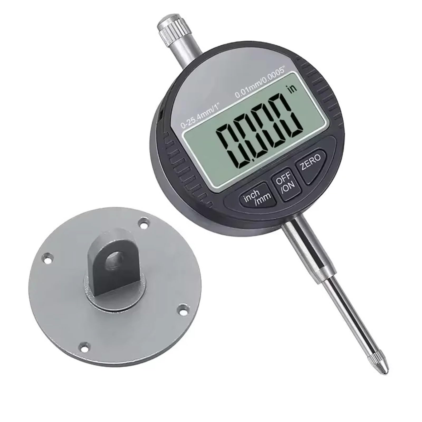 Indicatore Digitale 0-12,7 mm/0-25,4 mm 0,01 mm/0,001 mm Calibro elettronico Digitale Indicatore quadrante goniometro(0-12.7mm(0.01mm))