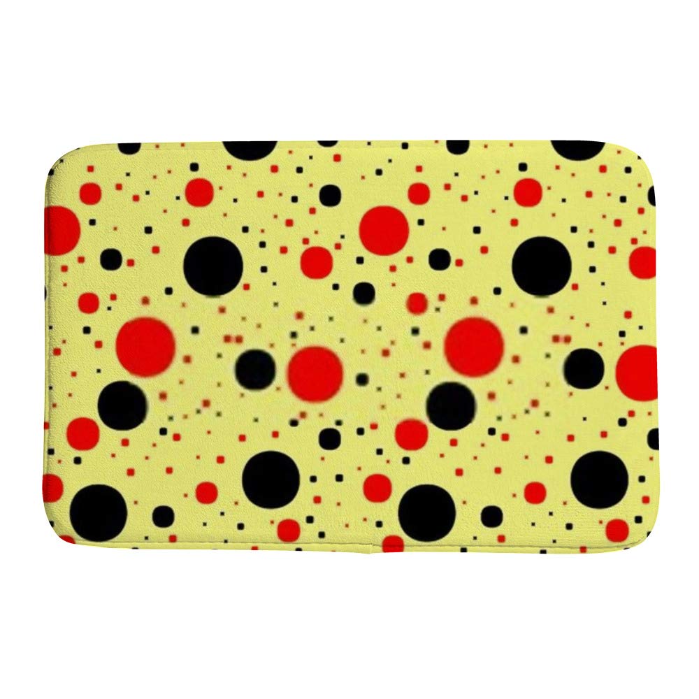 Tapis de bain velours corail haut de gamme au motif cercle élégant et absorbant