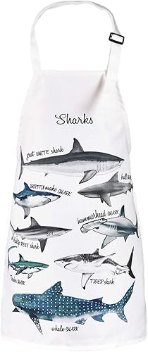 Delantal de tiburones para hornear, delantal impermeable para niños, con cuello ajustable, para fiestas, cocina, jardinería, pintura, manualidades