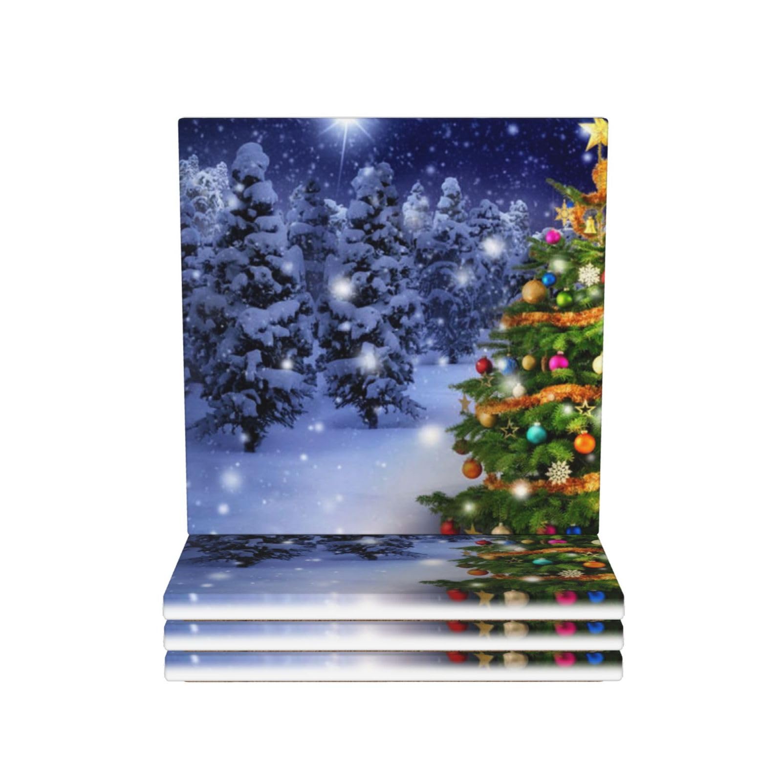 Dessous de verre sapin de Noël en céramique durable et finitions soignées