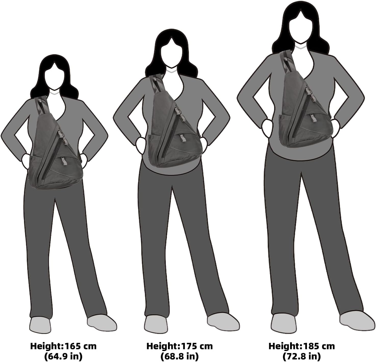 KL928 Nylon Sling Bag - Small Crossbody Backpack Shoulder Casual Daypack Multipurpose Rucksack for Men Women(Dark Grey) - Image 6