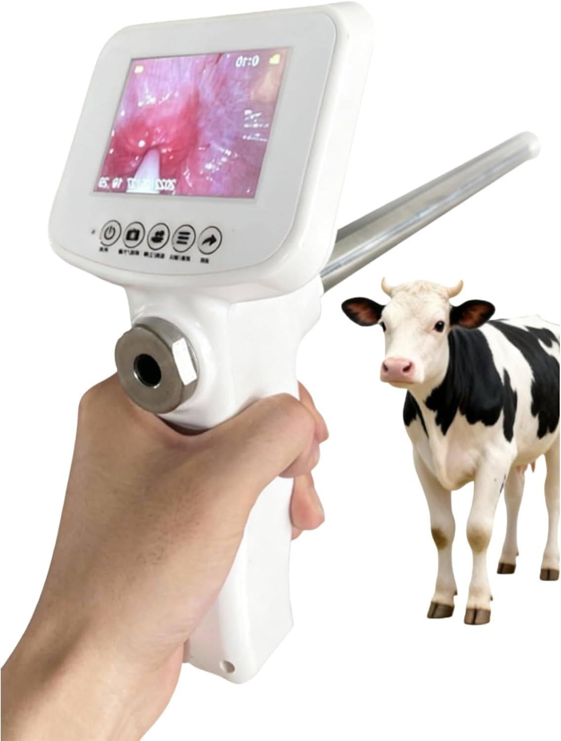 POIMHEW Artificial Insemination Gun, Cattle Visual Insemination Gun Adjustable Screen Professional Visual Insemination Gun Instrument Veterinary Insemination Farm Tools Set for Farm Cows