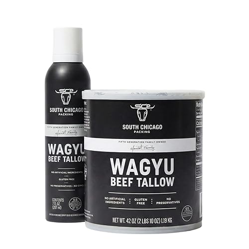 South Chicago Wagyu - Aerosol de carne de res (7 onzas líquidas) y tina de sargo Wagyu (42 onzas), paquete de Pure Wagyu, apto para dieta keto y