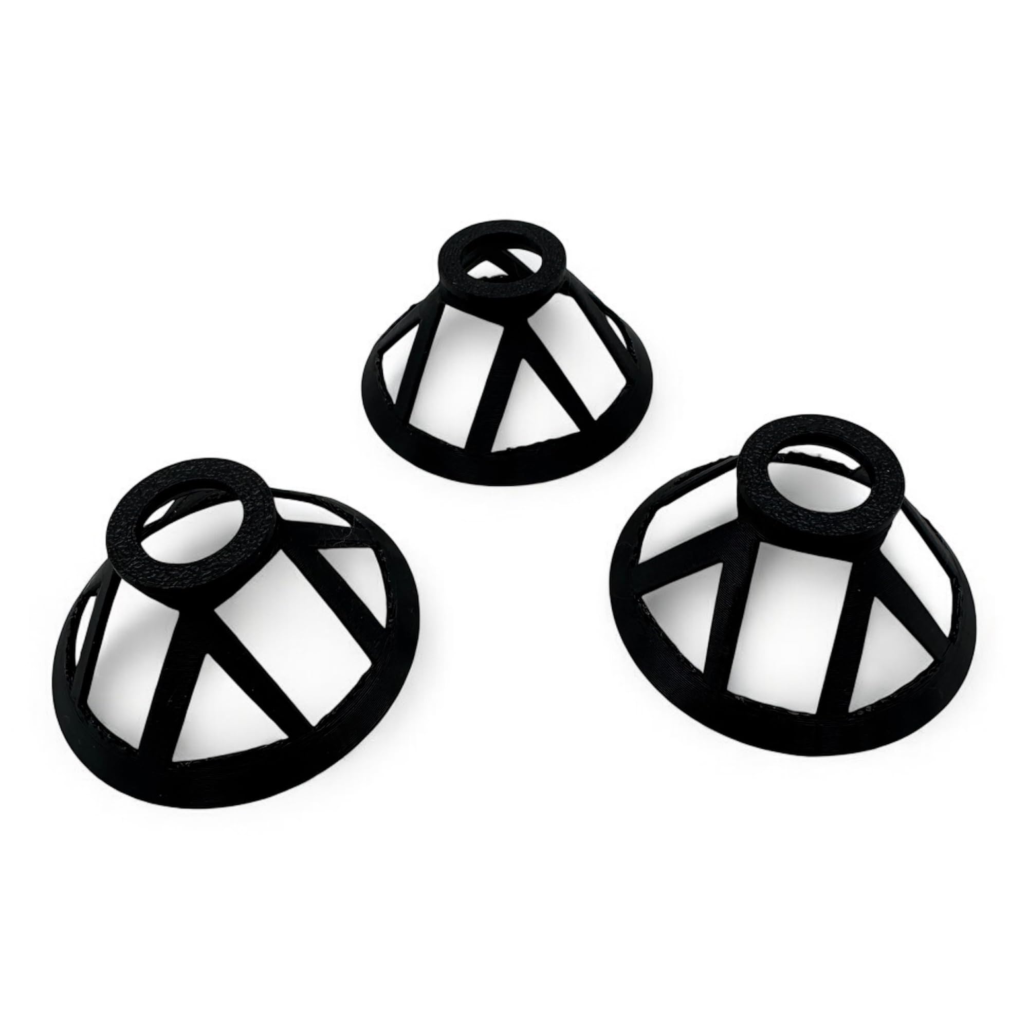 Reef-Safe Coral Frag Plug Stand - Black, 50mm Diameter, Holds Coral Frag Plugs in Sand - PETG Material. Pack of 3