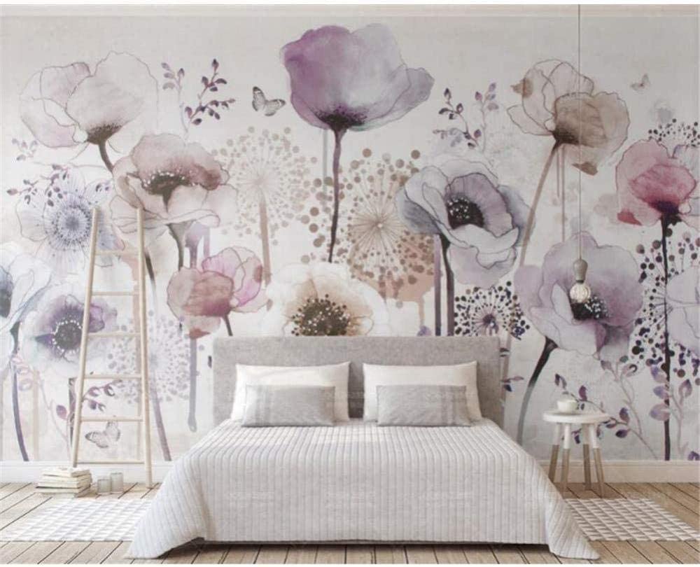 Fototapete Selbstklebende Wandbild 3D Handgezeichnete Lavendelblüten Kinderzimmer Bar Büro Wohnzimmer Restaurant Bekleidungsgeschäft Korridor Hotel Wanddekoration Wandkunst Wandposter Ab 250x175 cm