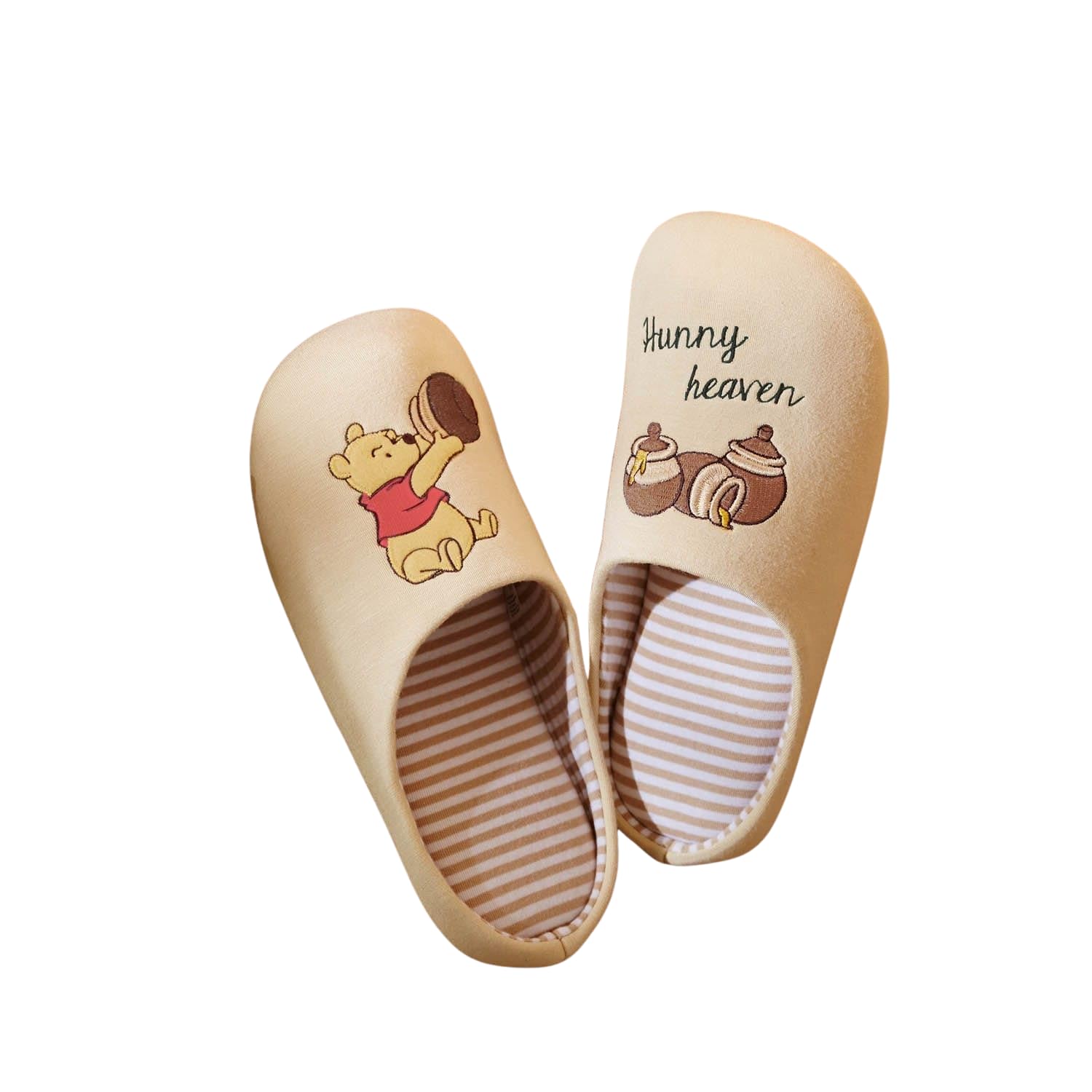 Belle Maison Disney Winnie the Pooh Slippers Memory Foam Beige Size L