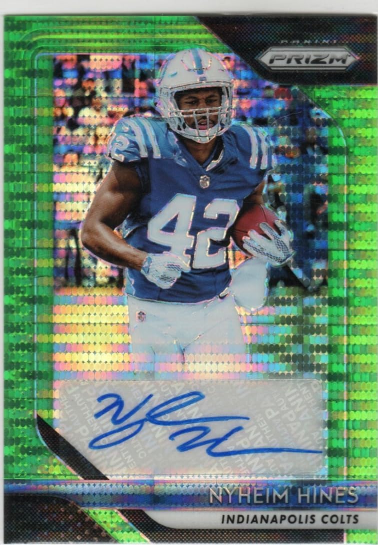 Nyheim Hines Autographed Green Pulsar Prizm Parallel Rookie Auto Rookie Card Collectible Football Card - 2018 Prizm Football Card #RA-NH (Colts)