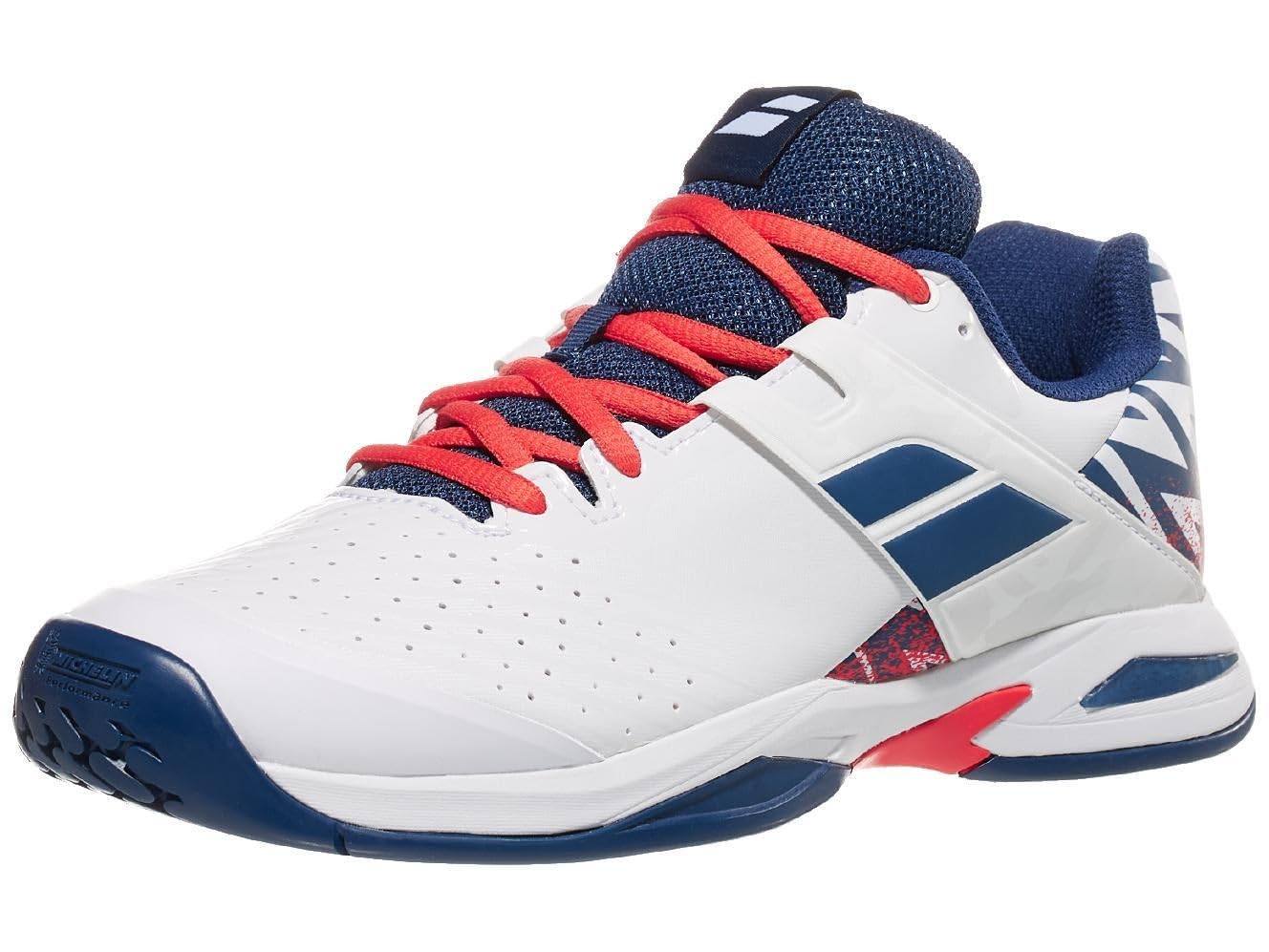 Babolat Jungen AC Jr, Propulse All-Court Zapatillas de Tenis para Niños - Sujeción, Amortiguación y Durabilidad, Correa Envolvente Ancha, Suela Ortholite Transpirable, Marca Francesa Blanco/Estate