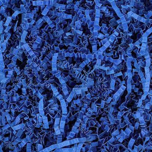 Sukh Blue Crinkle Paper Filler - Shredded Paper Gift Basket & Box Wrap