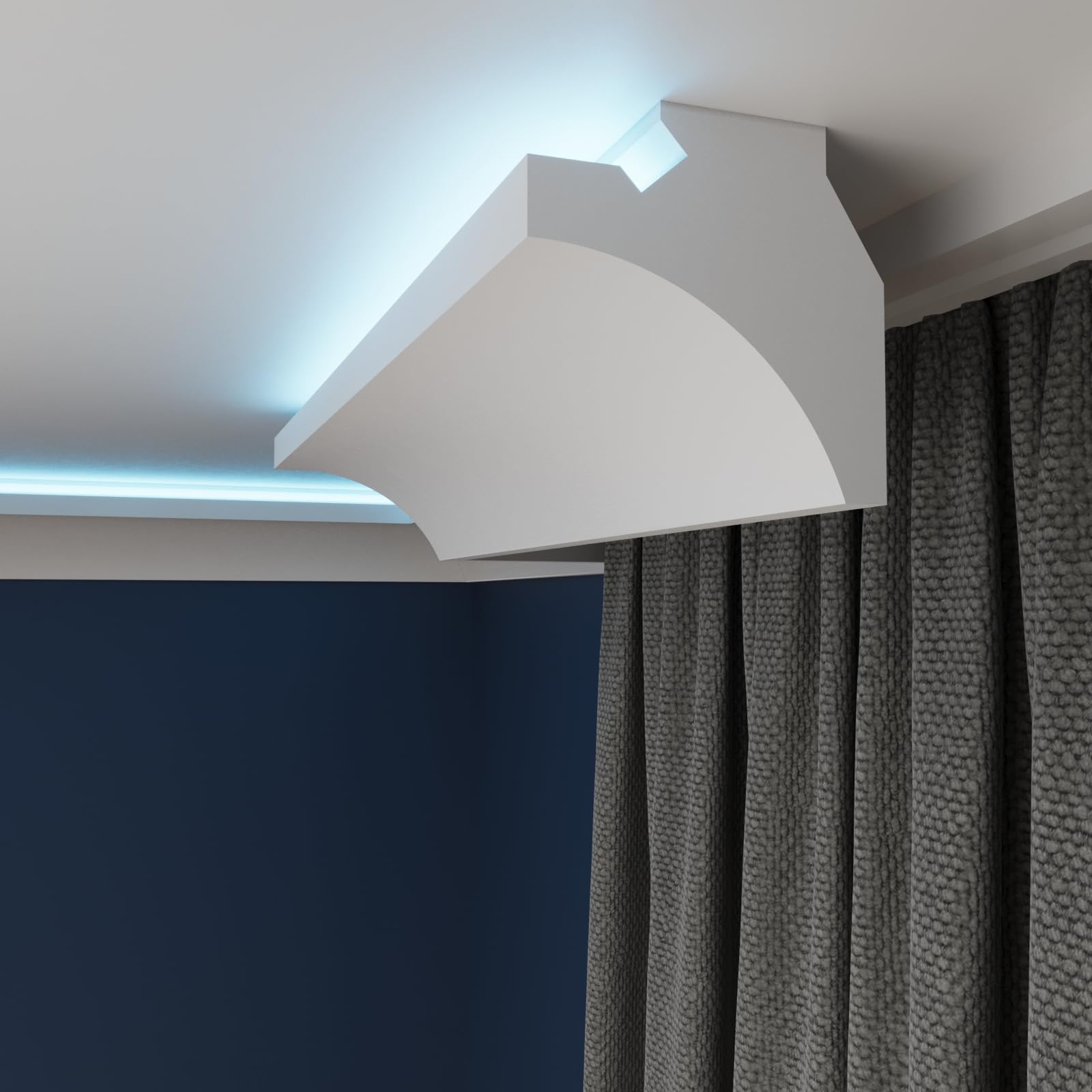 WOLDECOR LED Cornice Coving for Ceilings, Premium Extruded Polystyrene Ceiling Moulding Trim, Lightweight and Paintable Decorative Coving, Durable LED Lighting Coving (WLP13, 6 Meters)