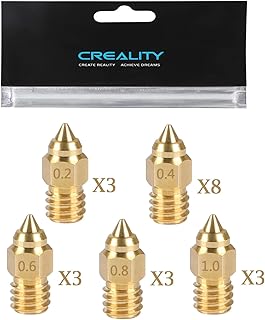 Creality 20PCS Messing Düsen Set für Ender 3 S1, 3D Drucker, 8 Stück 0,4 mm und 3 Stück 0,2 mm, 0,6 mm, 0,8 mm, 1,0 mm Noz...