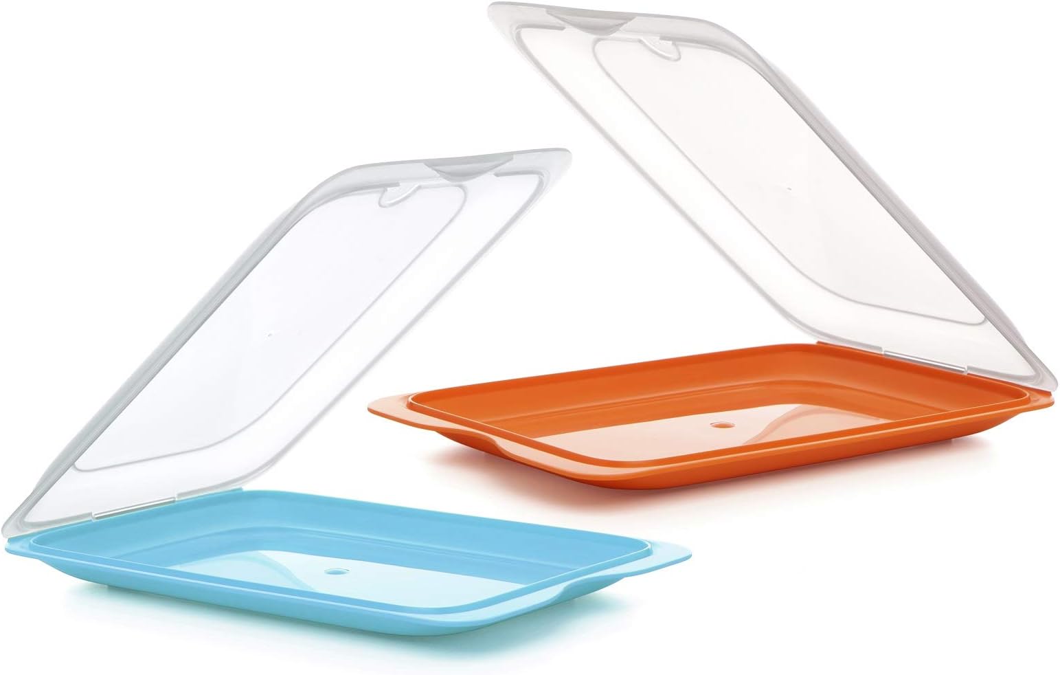 TATAY 1180001 - Cold Cuts Container FRESH System, Two Units Included in Blue and Orange Colours, Measures 17 x 3.2 x 25.2 cm