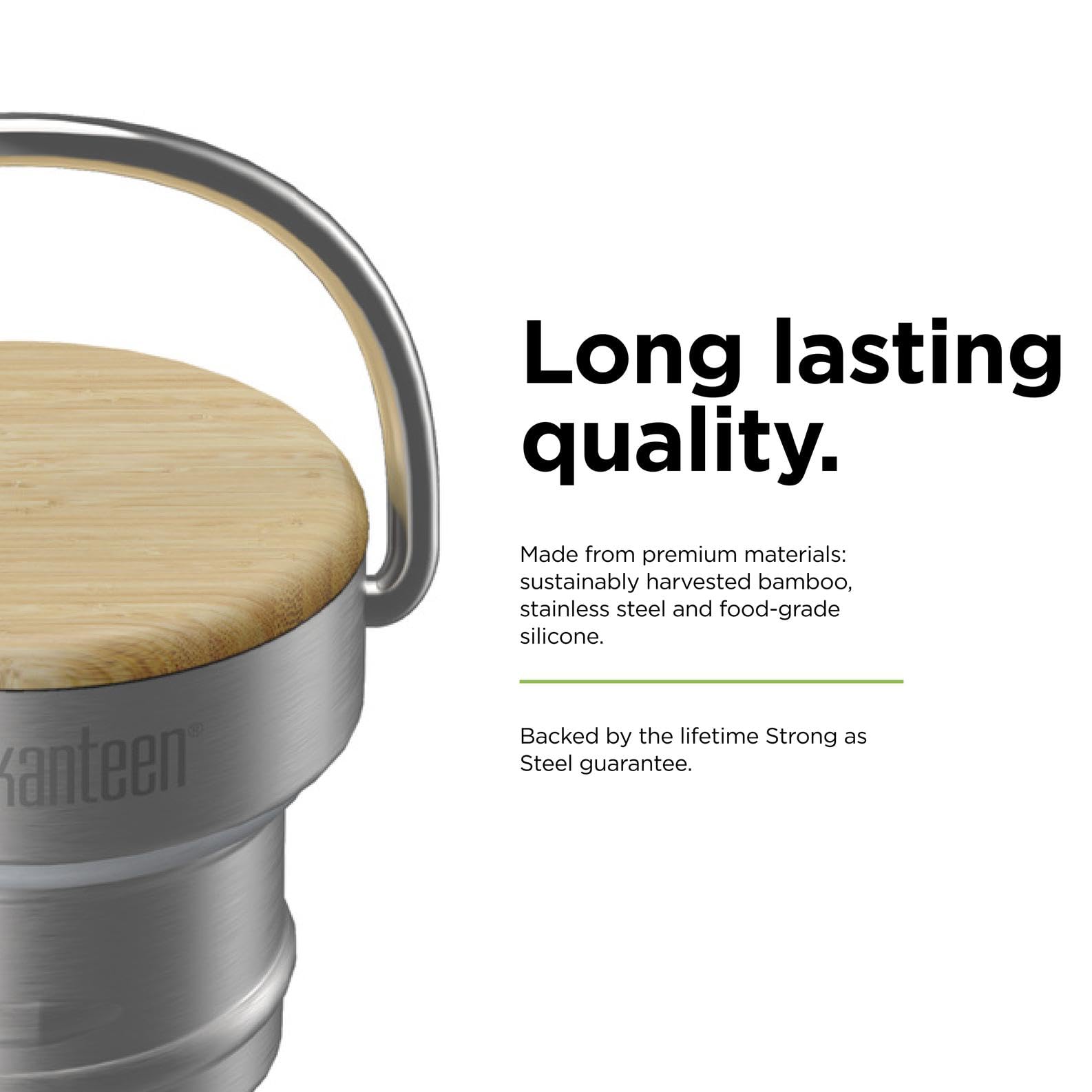 Klean Kanteen Rise Reflect Insulated Water Bottle - Reusable Water Bottle for Quick Hydration - Vacuum Insulation - Dishwasher-Safe - Bamboo Cap - Stainless Steel - 16 oz product thumbnail 5