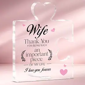 Presente para esposa do marido, presentes de casamento, presente romântico para esposa, aniversário, Natal, obrigado por ser uma peça tão importante, peça acrílica, quebra-cabeça, placa, decoração de