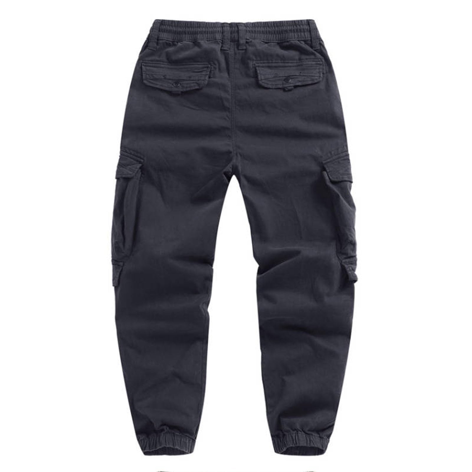 Cargohose für Herren, klassisch, mehrere Taschen, pflegeleicht, Arbeitshose, Kordelzug, erweiterbare Taille, Wandern, Kampf, Arbeit, Utility, Cargohose, langlebig, strapazierfähig, elastischer Saum