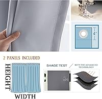 Vista 5 de MizuH Cortinas de bambú para dormitorio, privacidad asegurada, tratamiento de ventana, hoja de bambú, pureza fresca, arte tranquilo, 2 paneles de 28