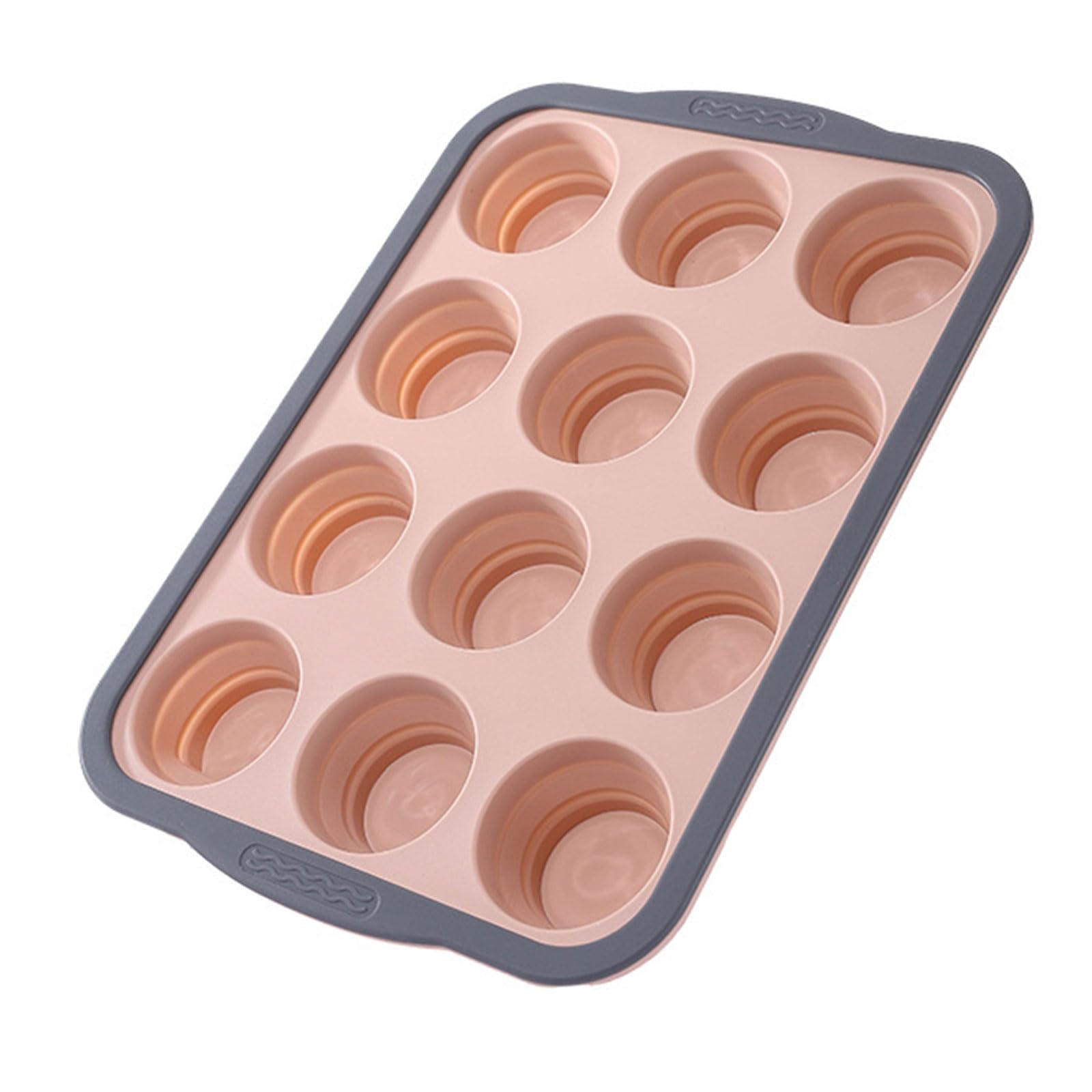Generisch Molde de silicona resistente al calor con marco de metal, molde para tartas en miniatura, distribución uniforme del calor, molde para magdalenas, moldes de silicona