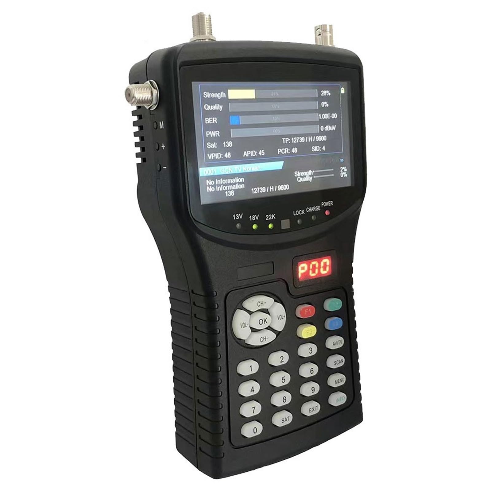 Mètre De Recherche Satellite DVB-T2 DVB-C avec Écran LCD TFT DC 12V HD 1080P DéTection PréCise