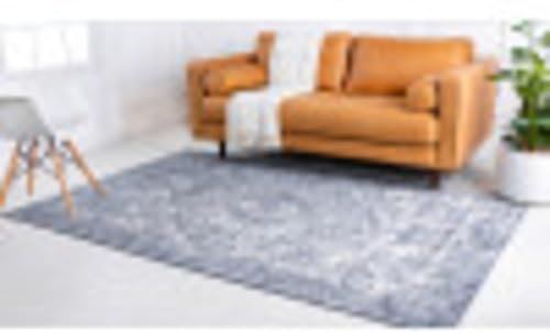 Miniatura 6 de Unique Loom Portland Collection Astoria - Alfombra rectangular de 5 pies 3 pulgadas x 8 pies, azulmarfil