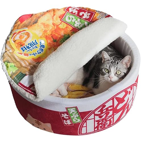 Funny Ramen Cat Bed Instant Noodle Shape Pet Sofa Winter Pet Sleeping Bag Pet Nest for Small Cats and Dogs
