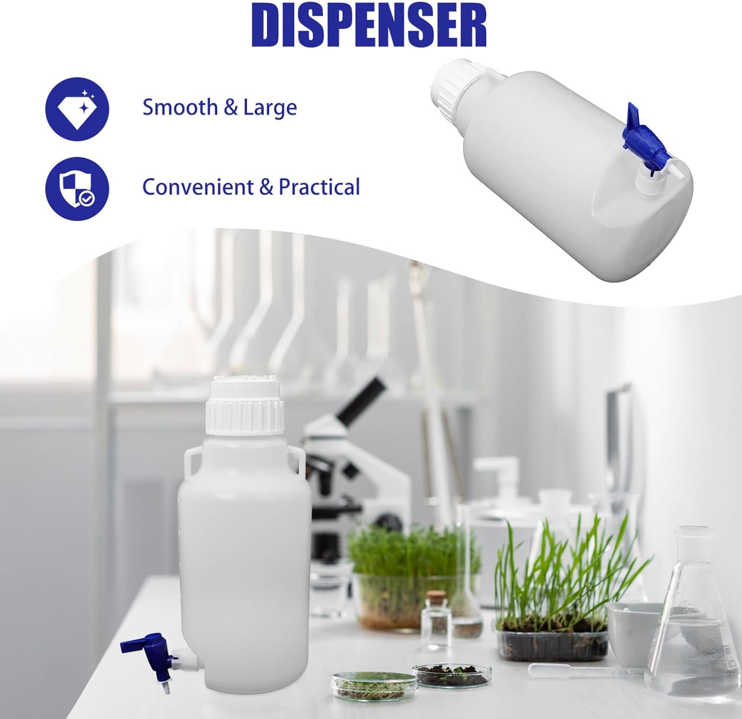 STOBAZA Large Capacity Lightweight White Pe Water Dispenser with Spigot Compact Break-resistant Container for School Use