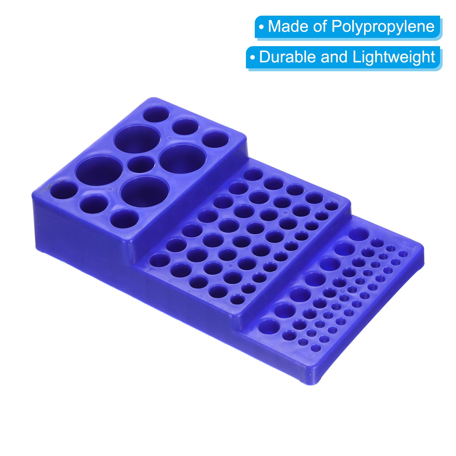 PATIKIL 92 Wells Tube Rack Vial Rack Zentrifugenröhrchenhalter Blau | 1 Stück, Trapezförmiger, Für Mikrozentrifugenröhrchen 15/50/0.5/1.2/1.5/0.2/1.8/2/5ml