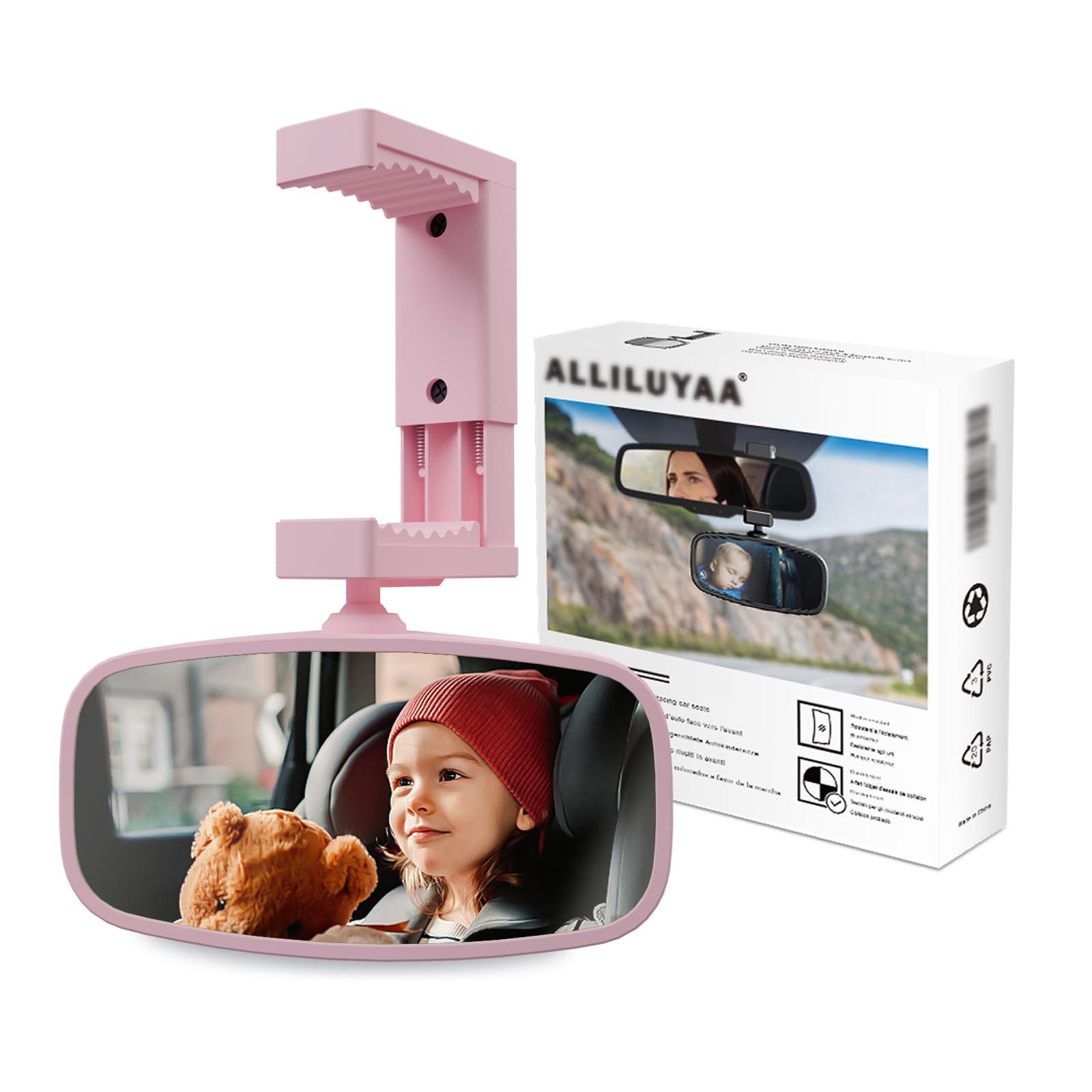 KERHAND 360-Degree Baby Car Mirror for Rear-Facing Seats,Kids Safety Mirrors with Tool-Free Installation,Kids Rear View Mirror BPA-Free Shatterproof &