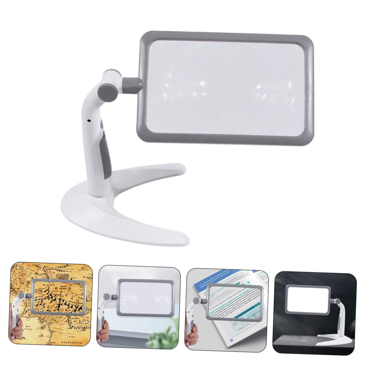 GARVALON LED Lupe mit LEDs Verstellbarem Kalt Warmweißem Licht fache Vergrößerung Multifunktional für Lesen Basteln und Computerbildschirm Batteriebetrieben für Senioren und Detailarbeit