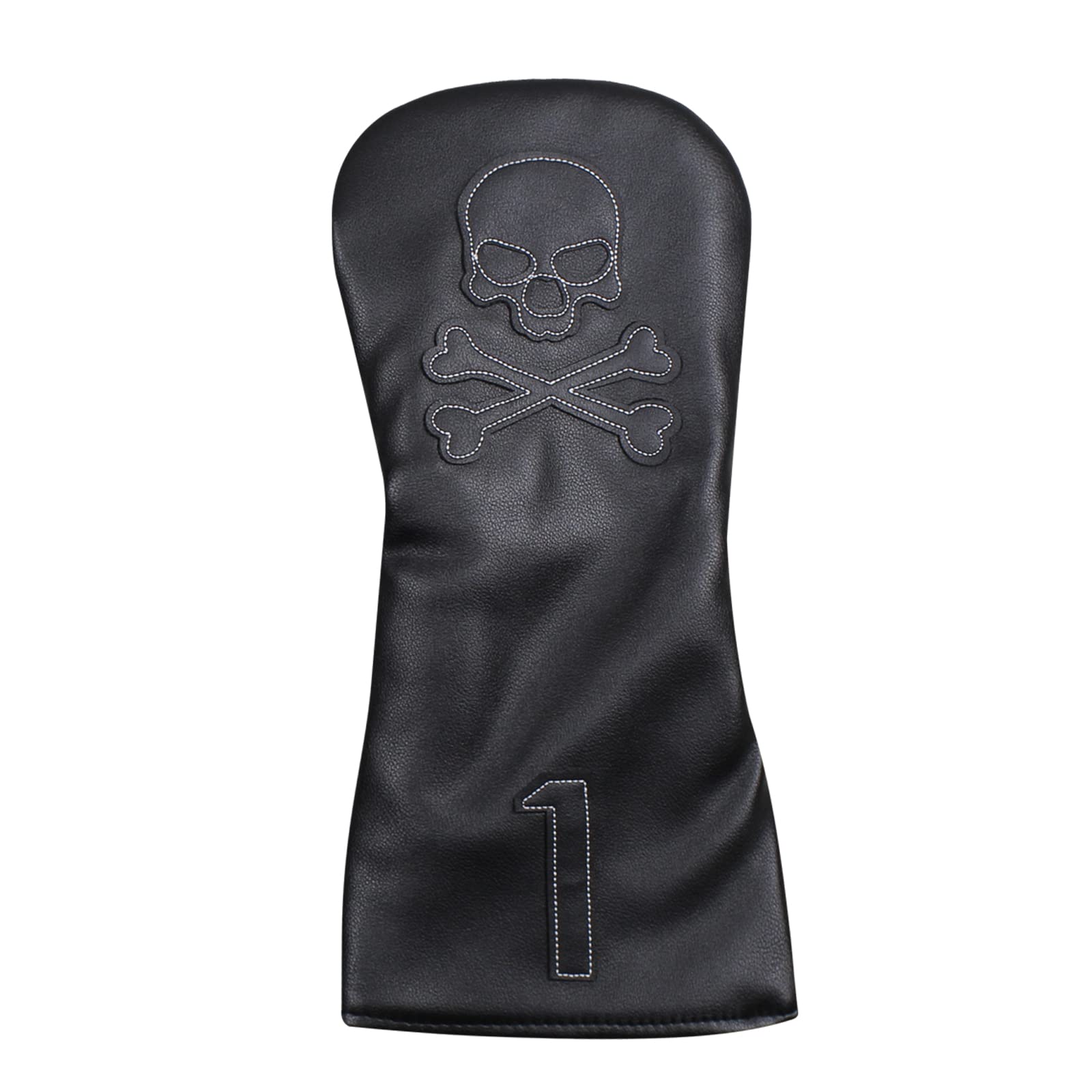 Scott Edward Skull Golf Woods Headcovers Covers for Driver Fairway 1 3 5 H Clubs Set Heads PU Leather Unisex Black Brown