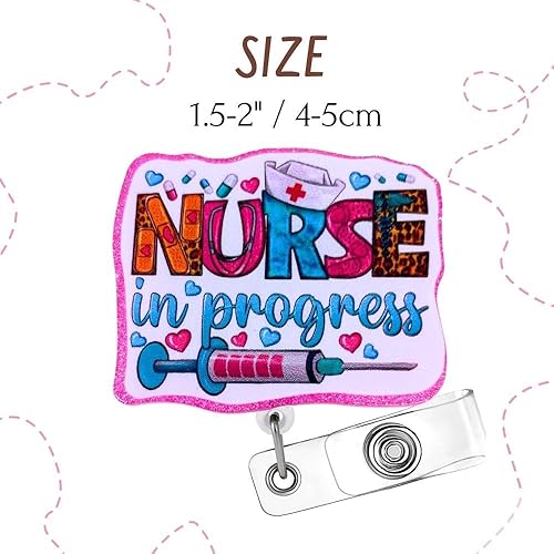 Miniatura 2 de Insignia de enfermera en progreso para estudiantes del futuro  Carrete de insignia de estudiante de escuela de enfermería, soporte de etiqueta de