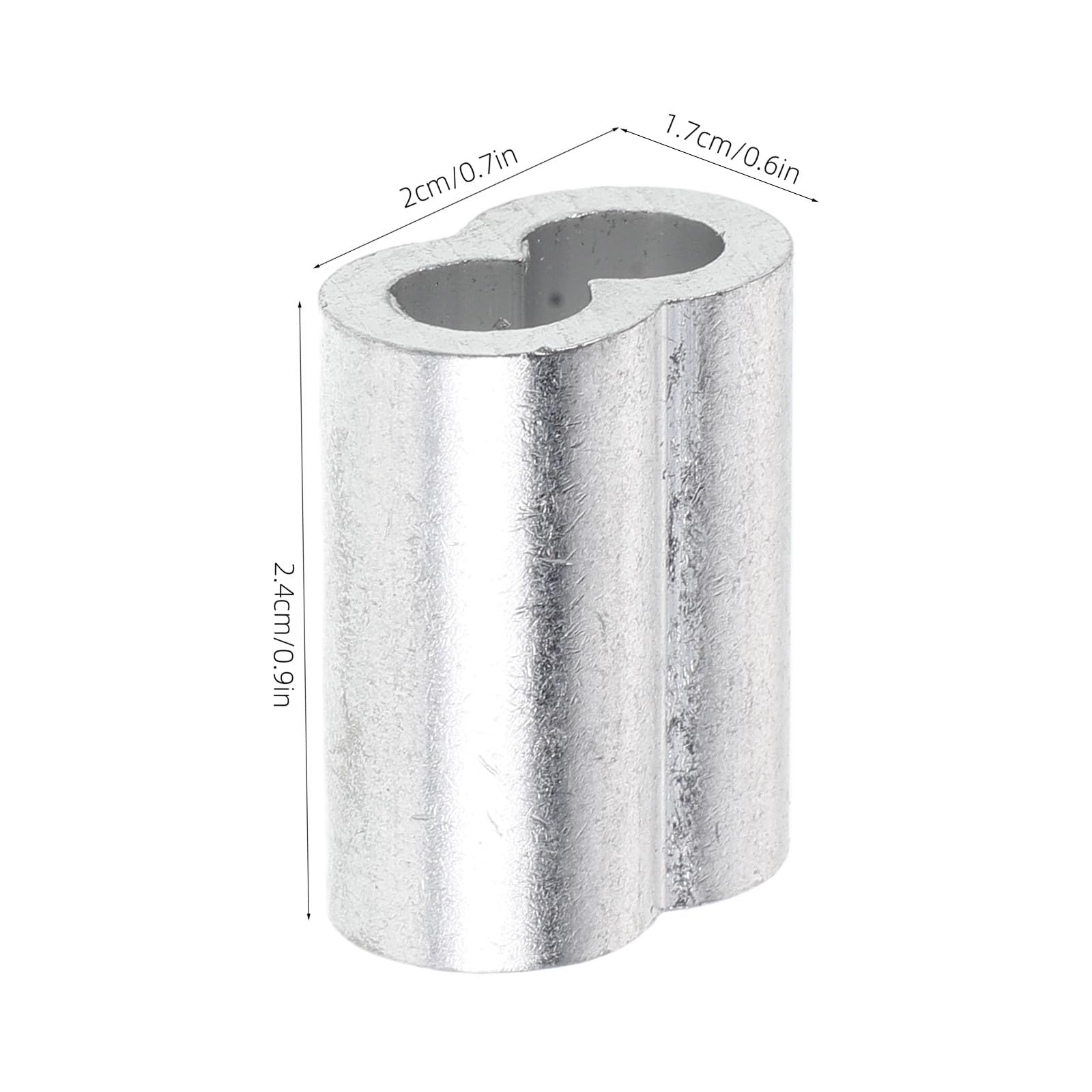 Zerodeko 50 embouts de câble : manchons de câble métallique - manchons de sertissage à double trou en aluminium de 6 mm pour la suspension de chaînes de clôture extérieure