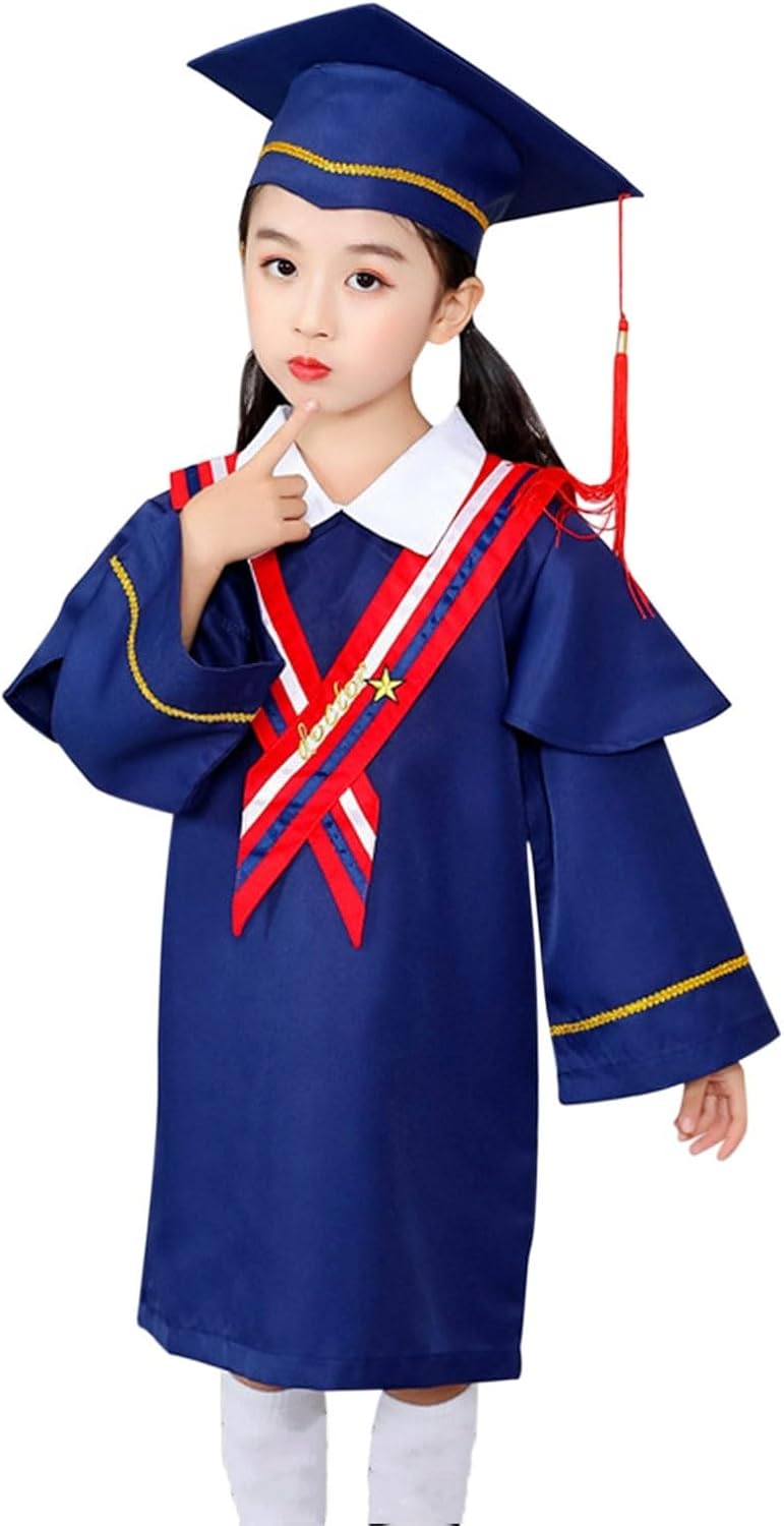 Toddler Girls Boys Graduation Photo Graduation Dress Graduation Gown Bachelor Dress with Hat 2pc Set Features: 36 Month