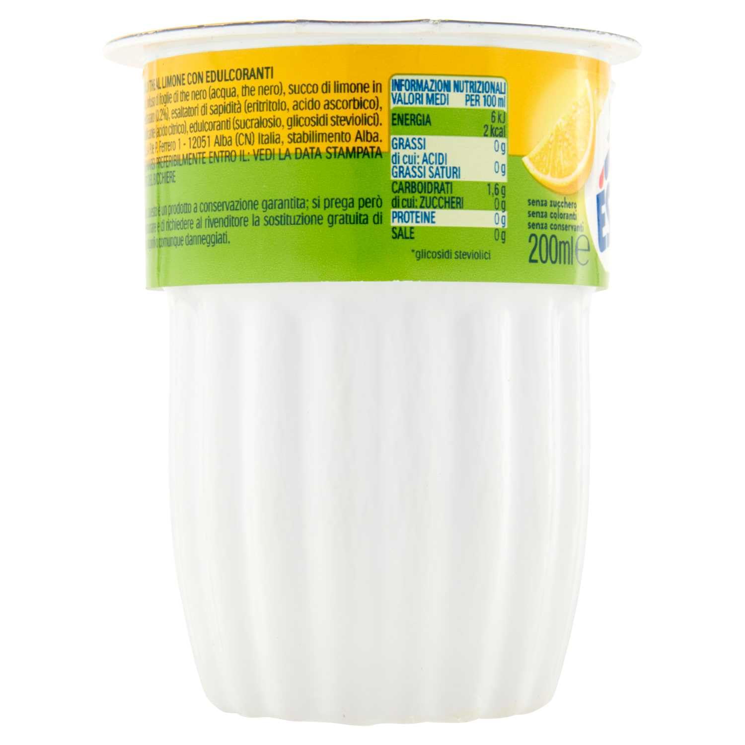 Italian Gourmet Thè Limone zero, tè senza zucchero Eistee Zitrone 72 x 20cl | Priva di conservanti e coloranti artificiali; gekühlt erfrischend für, Gesamtnettogewicht 14,4 L + Kostenlos Polpa 400g
