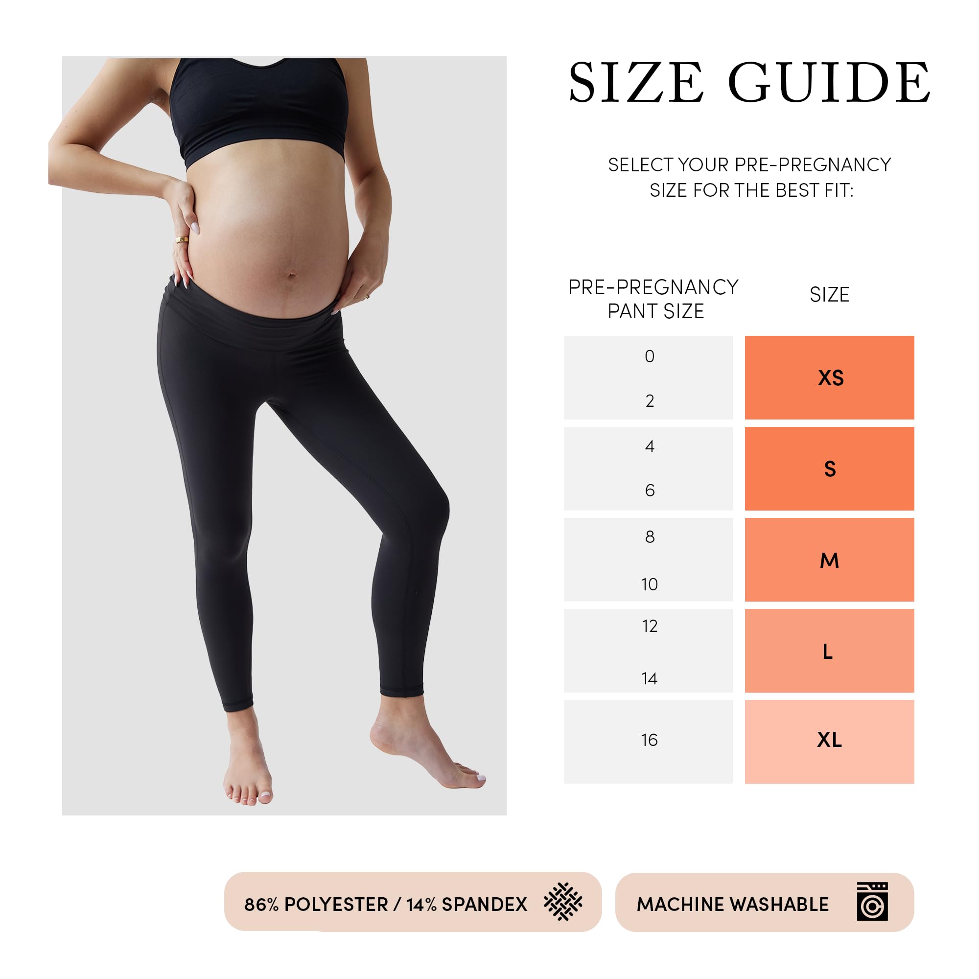 Ingrid & Isabel Basics 7/8 Active Umstandsleggings, bequemer Falteinsatz, Schwarz