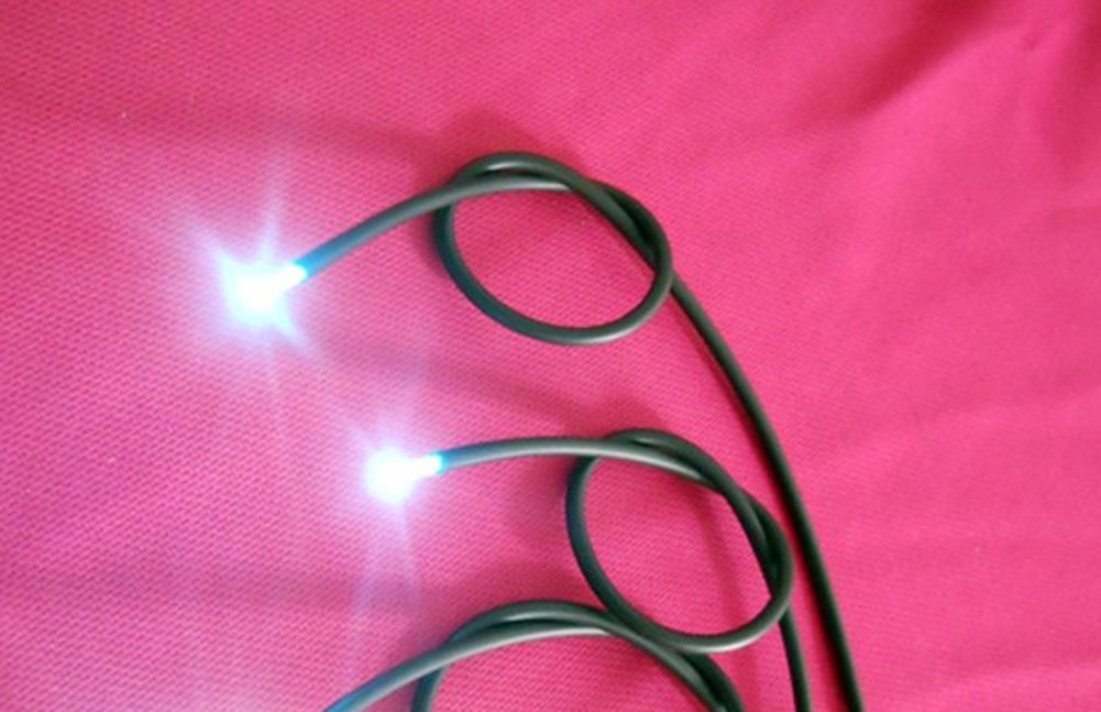 corpereal 450m 2.2mm End Glow Light Pmma Fiber Optic Cable Jacketed with Black PVC Tube