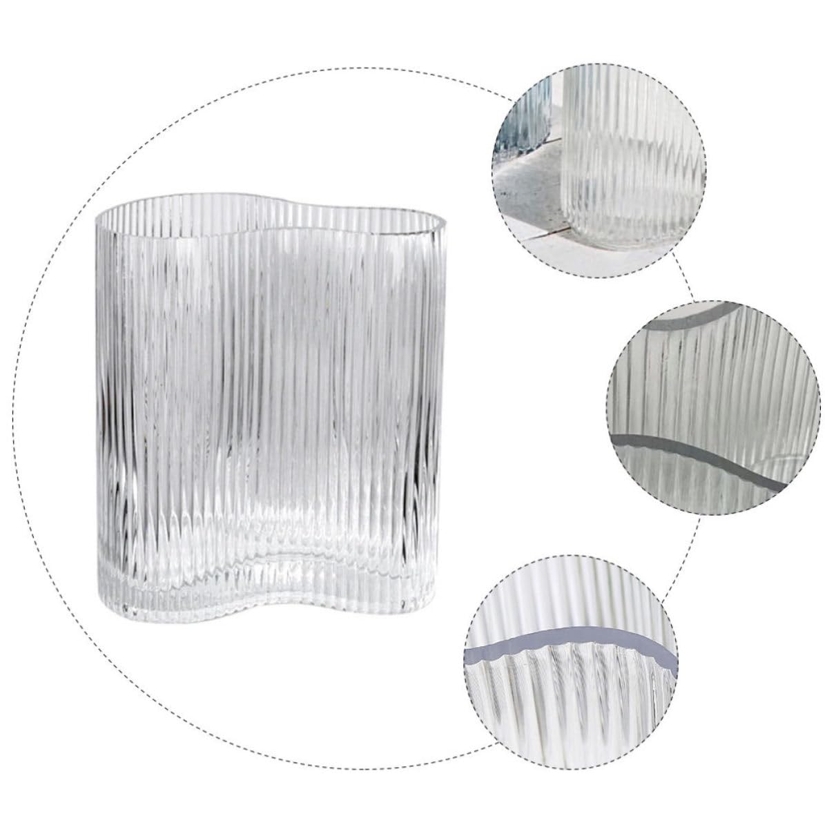 Vaso Design Semplice ed Elegante per Fiori Stile Nordico in Vetro Trasparente Contenitore Pratico per Composizioni Floreali per Decorazione Interna