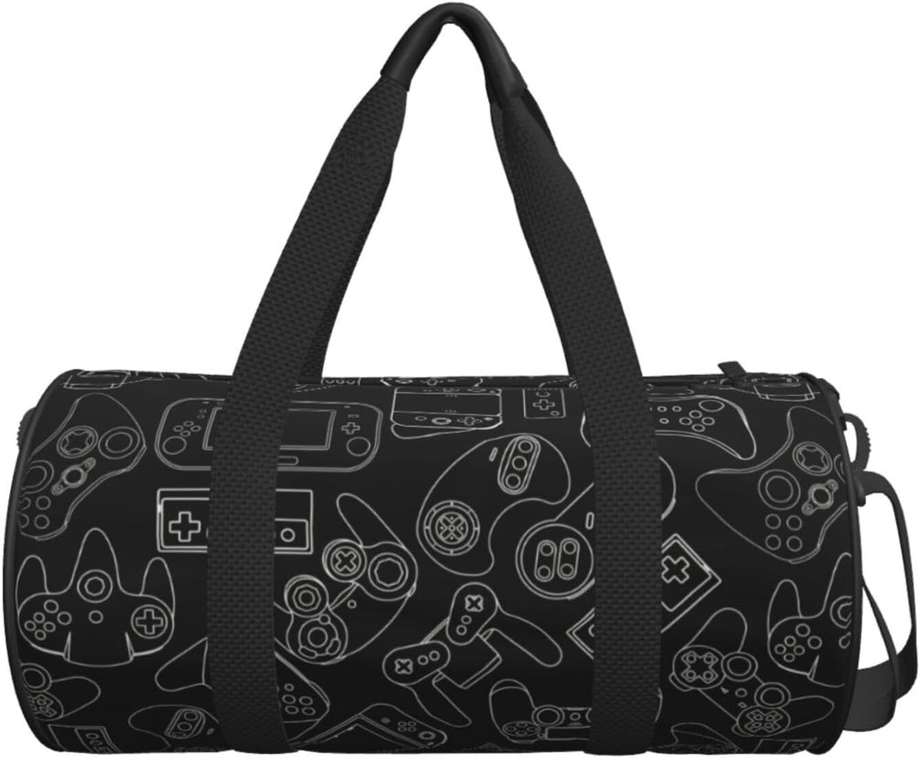 Gbuzozie Video Game Controller Black Background Gym Duffle Bag Foldable Lightweight Carry On Weekender Travel Duffel Bags Sport Bags For Fitness Yoga Beach Swim Men Women