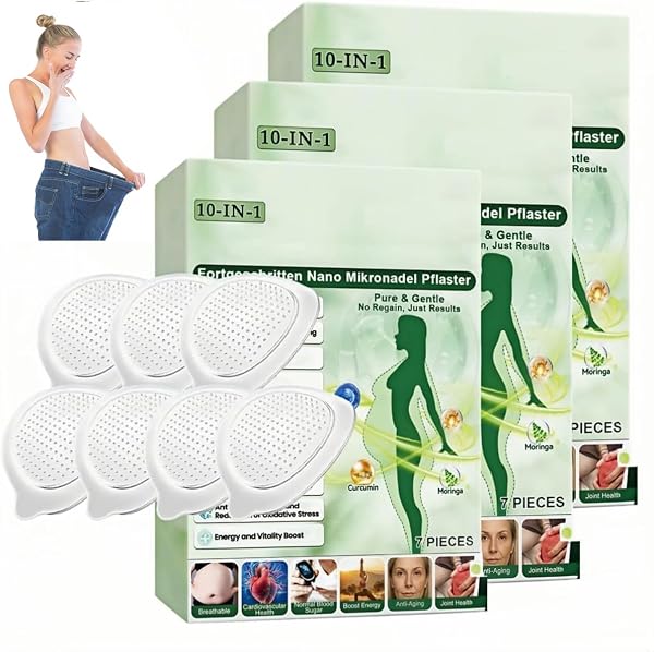 Paquet de 3 Boîtes Moringa Patchs 10 en 1,Patchs 10 en 1 Ingrédients Naturels Invisible Sous les Vêtements Facile à Appliquer Idéal pour Adulte Homme et Femme - 1