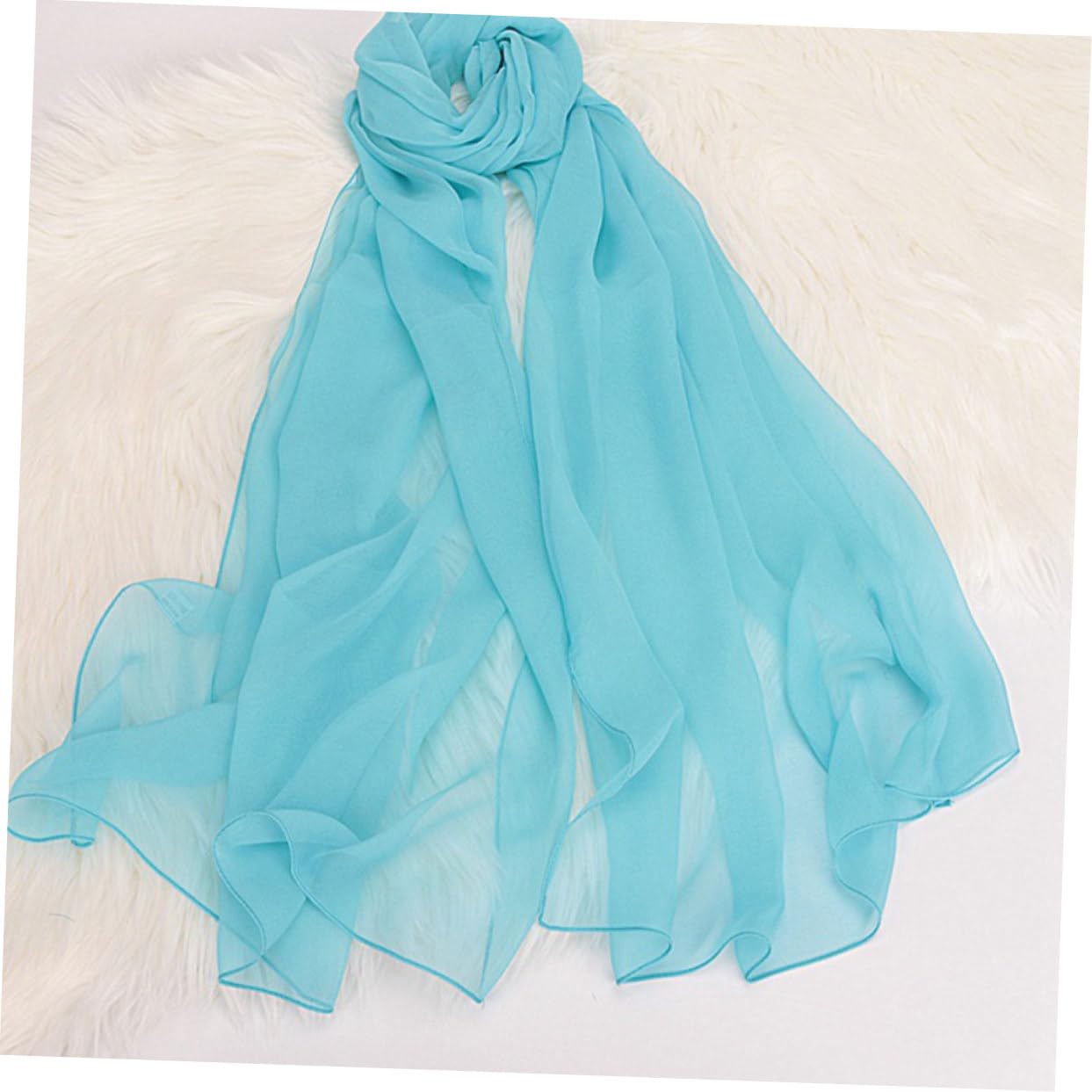 VALICLUD Polyester Fiber Infinity Scarf Women's Solid Shawl Sun Protection Wrap